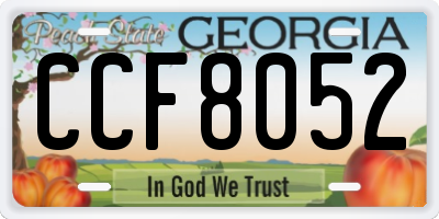 GA license plate CCF8052