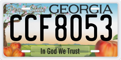 GA license plate CCF8053