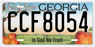 GA license plate CCF8054