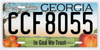 GA license plate CCF8055