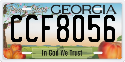 GA license plate CCF8056
