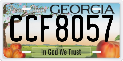 GA license plate CCF8057