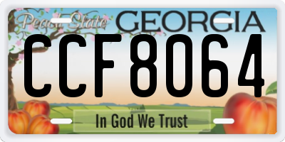 GA license plate CCF8064