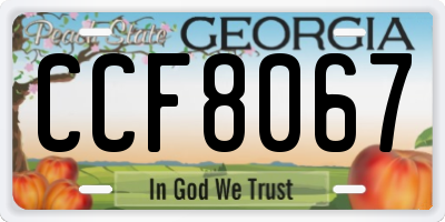GA license plate CCF8067