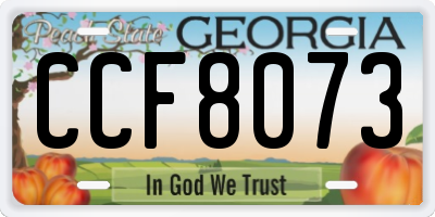 GA license plate CCF8073