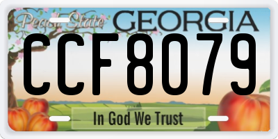 GA license plate CCF8079