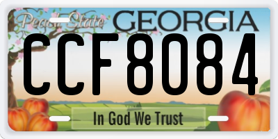 GA license plate CCF8084