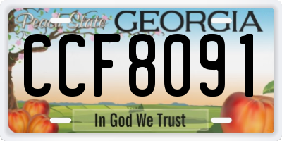 GA license plate CCF8091