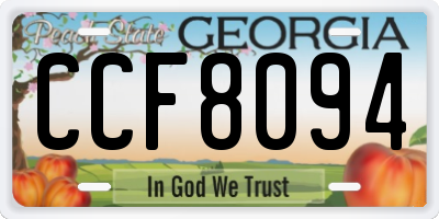 GA license plate CCF8094