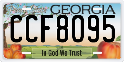 GA license plate CCF8095