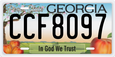 GA license plate CCF8097