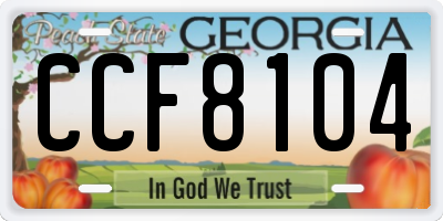 GA license plate CCF8104