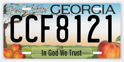GA license plate CCF8121