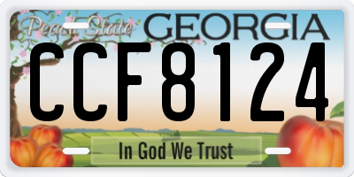GA license plate CCF8124