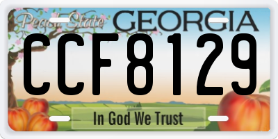 GA license plate CCF8129