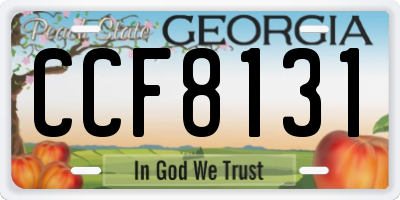 GA license plate CCF8131