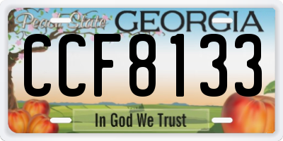 GA license plate CCF8133