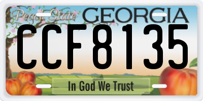 GA license plate CCF8135