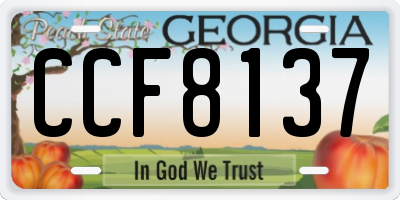 GA license plate CCF8137