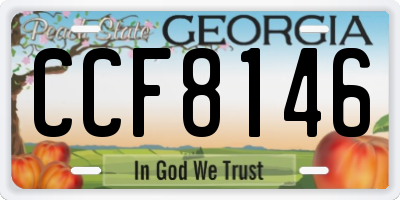 GA license plate CCF8146