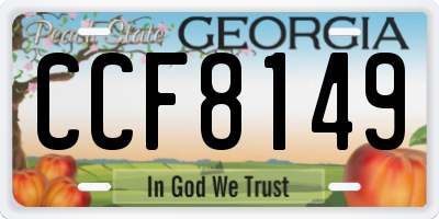 GA license plate CCF8149