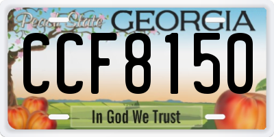 GA license plate CCF8150