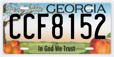 GA license plate CCF8152