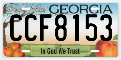 GA license plate CCF8153