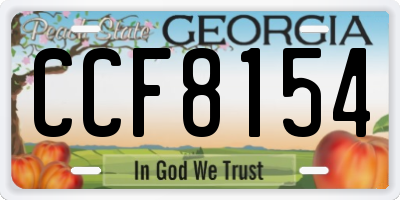 GA license plate CCF8154