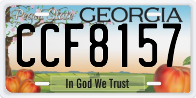 GA license plate CCF8157