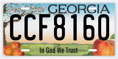 GA license plate CCF8160