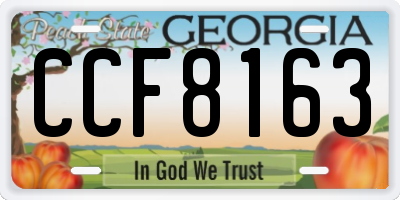 GA license plate CCF8163