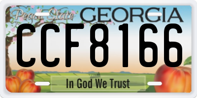 GA license plate CCF8166