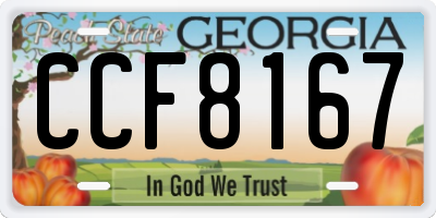 GA license plate CCF8167