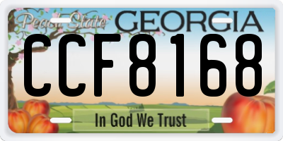 GA license plate CCF8168