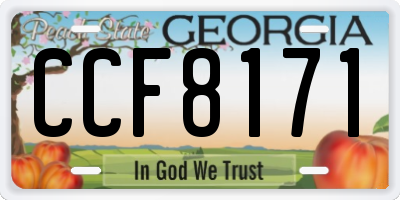 GA license plate CCF8171