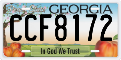 GA license plate CCF8172