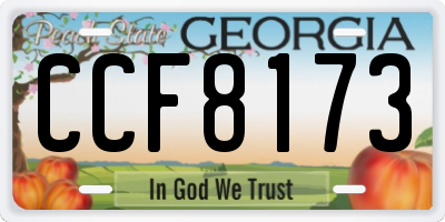 GA license plate CCF8173