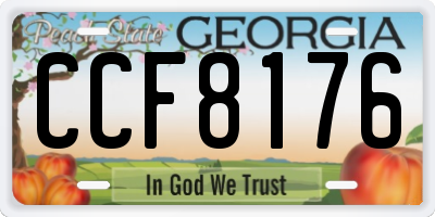 GA license plate CCF8176