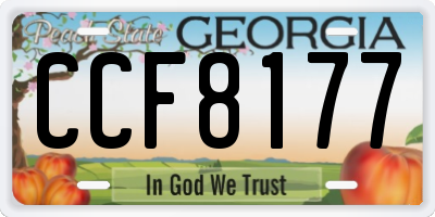 GA license plate CCF8177