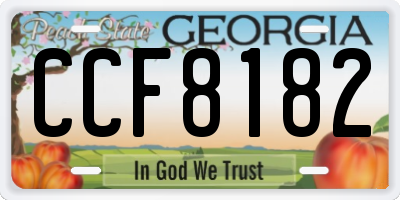 GA license plate CCF8182