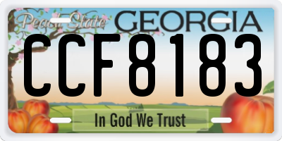 GA license plate CCF8183