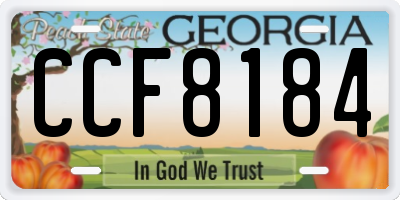 GA license plate CCF8184