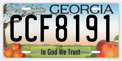 GA license plate CCF8191