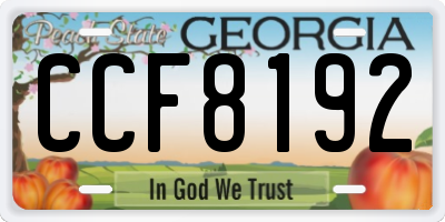 GA license plate CCF8192