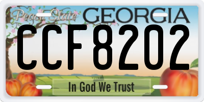 GA license plate CCF8202
