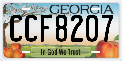 GA license plate CCF8207