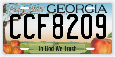 GA license plate CCF8209