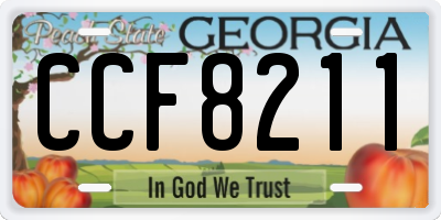 GA license plate CCF8211