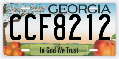 GA license plate CCF8212